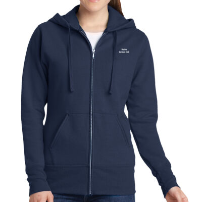 Racine German Club - Ladies Core Fleece Full Zip Hooded Sweatshirt Thumbnail
